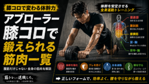 【アブローラー】膝コロで鍛えられる筋肉一覧