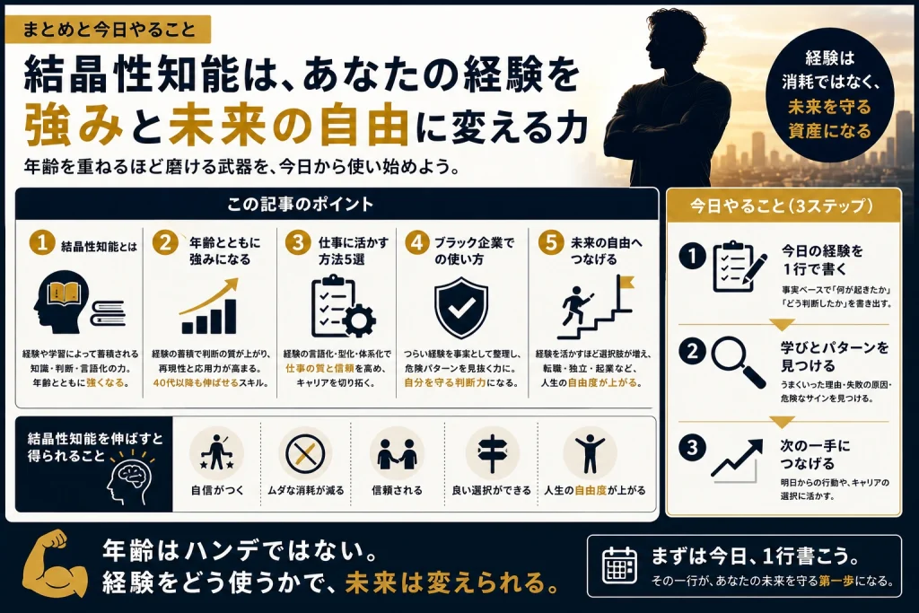 まとめ:今日やることは経験資産メモの作成